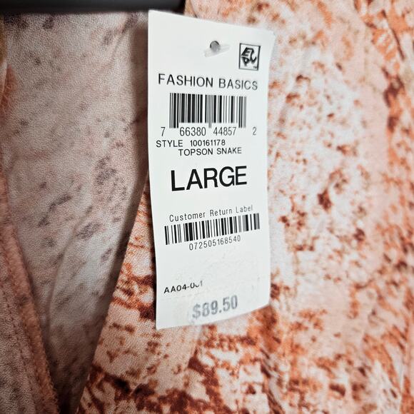 NWT INC Topson Lightweight Snake Print Sleeveless Ruffle Dress Sz Large - Picture 6 of 13